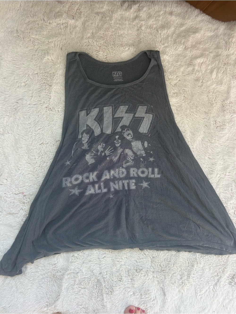 Kiss Gray Rock & Roll All Nite Tank Top